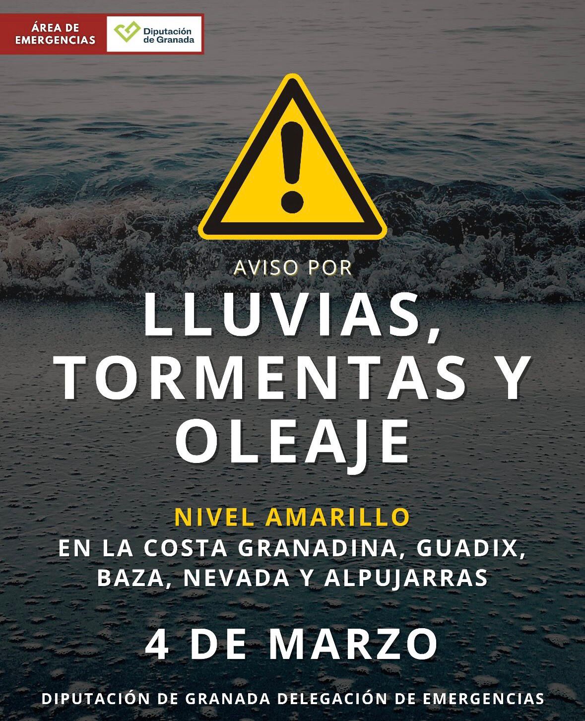 Activado el aviso amarillo por lluvias y tormentas...