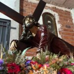 Señor de las Tres Caídas en su nueva Casa de Hermandad (aún por finalizar) que estrena este año